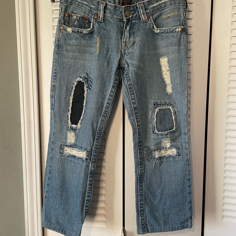 True Religion Light Blue Distressed Men's Jeans